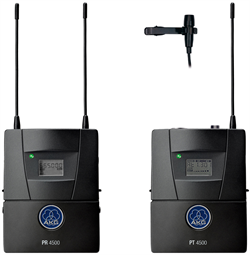 AKG PR4500 PT BD4 накамерная радиосистема. PT4500 поясной передатчик, PR4500 накамерный приёмник, петличный микрофон CK99 L - фото 10712