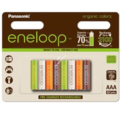 Panasonic Eneloop AAA 750 ORGANIC COLORS 8BP (BK-4MCCE/8RE) - фото 109538