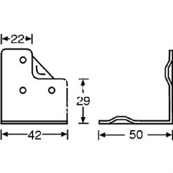 ADAM HALL 4053 - скоба угловая металлическая, 42х50 мм - фото 112115