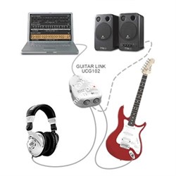 BEHRINGER UCG102 - аудиоинтерфейс USB, позволяющий подключить гитару к компьютеру,16 бит/(32.0 / 44. - фото 114474