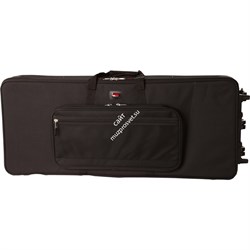 GATOR GK-61-SLIM - нейлоновый кейс с жесткой рамкой для клавиш,тонкий, (61кл) с колесами - фото 114569