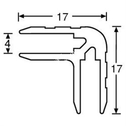 ADAM HALL 6136 - профиль угловой алюминиевый 17х17 мм (паз 4 мм), длина 4 м (цена за 1 м) - фото 115012