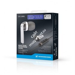 Sennheiser CX 2.00G BLACK - Миниатюрные наушники-вкладыши, с гарнитурой , 28 Ом, чёрные - фото 118084