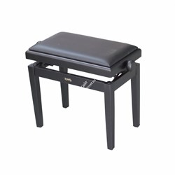 TEMPO Turris 153/MB - банкетка деревянная с регулировкой высоты, кожзам, цвет: чёрный - фото 118786