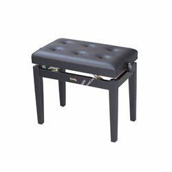 TEMPO Turris 151/MB - банкетка деревянная с регулировкой высоты, кожзам, пуговицы, цвет: чёрный - фото 118794
