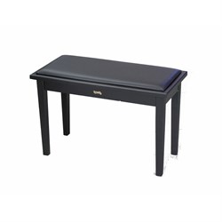 TEMPO Turris 129/MB - банкетка деревянная double seat, кожзам, цвет: чёрный матовый, нотное отделени - фото 118801