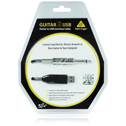 BEHRINGER GUITAR2USB - гитарный USB-аудиоинтерфейс (кабель), 44.1кГц и 48 кГц, длина 5 м. - фото 118950