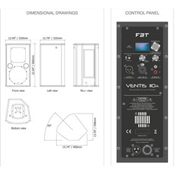 FBT VENTIS 110A - двухполосная активная акустическая система , 10", НЧ-700Вт/ВЧ-200Вт - фото 119124