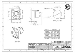 AMPHENOL AC3MMDZ - разъем XLR панельный папа , 3 контакта, квадратный фланец, цвет - никель - фото 119399