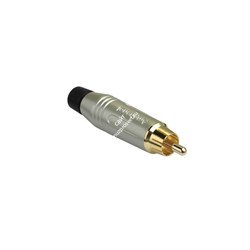 AMPHENOL ACPR-SBK - разъем кабельный,, RCA, цвет серый, с черным кольцом, покрытие контактов золото - фото 120325