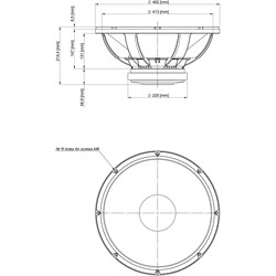 EIGHTEEN SOUND 18LW2400/4 - 18" динамик с расширенным НЧ, 4 Ом, 1200 Вт AES, 98dB, 31...2500 Гц - фото 120971