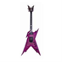 Dean USA Razorback Flame top - электрогитара"стелс",22 лада,Floyd Rose,цвет прозрачный пурпурный - фото 121369