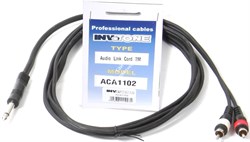 INVOTONE ACA1002 - аудио кабель, 3,5  джек стерео <-> 2 x 6,3 джек моно  длина 2 м - фото 129482