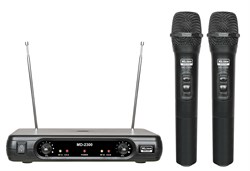 Xline MD-2300 Радиосистема двухканальная c двумя ручными передатчиками, фикс. частоты VHF 200-290 мГ - фото 141052