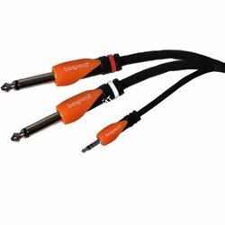 BESPECO SLYMSJ300 Кабель готовый серии "SILOS", JACK stereo 3.5mm - 2 x JACK mono 6.3mm, длина 3м - фото 141920