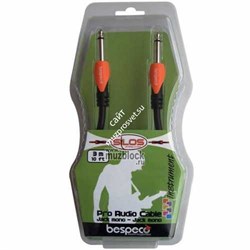 BESPECO SLJJ300 Кабель готовый инструментальный серии "SILOS", JACK mono - JACK mono, длина 3м - фото 141952