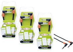 BESPECO SLPP015x3 Инструментальный патч-кабель, серии "SILOS", JACK-M 90°-JACK-M 90°, 0.15м (3 шт.) - фото 141957