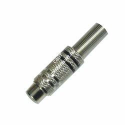 BESPECO FRCAM Разъём тюльпан кабельный, контакт никель, корпус металл, черное кольцо, МАМА - фото 142018