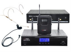 VOLTA DIGITAL 1001H PRO Микрофонная цифровая радиосистема с карманным передатчиком и головным и перличным микрофонами. Состоит из приемного устройства, одного карманного передатчика и внешнего головного микрофона. Комплектуется транспортировочным кейсом - фото 149560