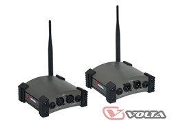 VOLTA AIR TПередатчик системы беспроводной передачи аудиосигнала двухканальный (стерео). Частота передачи 2.4 гГц (WiFi). Питание 9 В, 500мА (в комплекте с блоком питания). - фото 149569