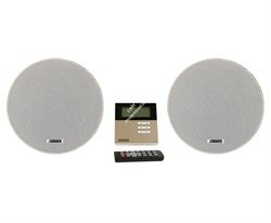 DSPPA DM-835S Активный музыкальный проигрыватель.Состав комплекта:Активная панель управления с встроенным двухканальным (стерео) усилителем 2 х 10 Вт, МР-3 плеер, (USB или SD карта), FM-тюнер, Bluetooth, 2 AUX входа.Монтажная коробка, два потолочных громк - фото 150485