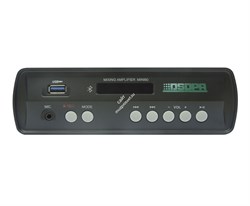 DSPPA Mini-60 Компактный комбинированный стерео микшер-усилитель класса "D". 60 Вт (2х30 Вт)\4-16 Ом. Вход: 1 микр, 1 AUX. Выход:1 AUX. Цифровой AM\FM тюнер, MP3 плеер, вход USB, управление по Bluetooth. Функция приоритетов. Питание 12-24 В. Размеры 180х1 - фото 150506