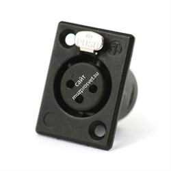 Neutrik NC3FP-B-1 панельный разъем XLR female черненый корпус, золоченые контакты - фото 154931