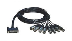 RME ALVA AES25-4F4MPro3 мультикабель, AES/EBU 110 Ohm Pro-Series D-Sub 25 male <> 4 x XLR3 male + 4 x XLR3 female, чёрный, 3 метра - фото 154952
