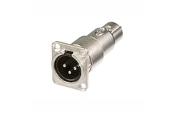 Neutrik NA3MDF панельный адаптер-переходник проходной, 3-контактный XLR Male «папа» -> 3-контактный XLR Female «мама» - фото 154954