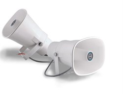 Рупорный громкоговоритель для систем Public Address, 1.9/3.8/7.5/15W — 100V, 8 Ohm - 15W, IP55,  пластиковый корпус, белый - фото 155882