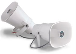 Рупорный громкоговоритель для систем Public Address, 3.8/7.5/15/30W - 100V, 8 Ohm - 30W, IP55,  пластиковый корпус, белый - фото 155889