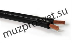 Профессиональный инсталляционный спикерный (акустический) кабель, 18AWG (2x0,824mm2), черный, 41/0,16mm OFC (99,97%), бухта 100m - фото 157101