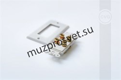 Двухканальный настенный декоративный кабельный вывод для спикерного кабеля (акустическая розетка) - фото 157273