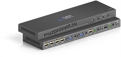 Коммутатор (Свитчер) PureTools PT-PSW-61 для презентаций 6x1, поддержка 4K. Входы: HDMIx4, VGA+Audio x2. Выходы: HDMI+Audio и TosLink. - фото 158926