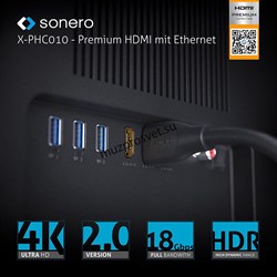 Sonero X-PHC010-015 высокоскоростной HDMI-HDMI кабель с поддержкой 4K и Ethernet - 1,50 м - фото 159074
