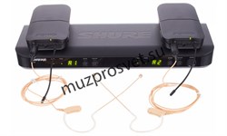 SHURE BLX188E/MX53 M17 - двухканальная радиосистема с двумя головными микрофонами MX153 - фото 159510