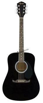 FENDER FA-125 DREADNOUGHT, BLACK WN акустическая гитара с чехлом, цвет черный - фото 159915
