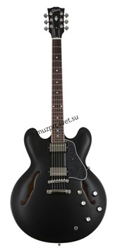 GIBSON 2019 ES-335 SATIN TRANS BLACK полуакустическая электрогитара, цвет черный, в комплекте кейс - фото 160131