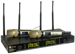 Direct Power Technology DP-220 VOCAL двухканальная вокальная радиосистема с ручными металлическими передатчиками и ЖК-дисплеем - фото 160904