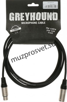 KLOTZ GRG1FM03.0 GREYHOUND готовый микрофонный кабель, никелированные разъемы Klotz XLR мама XLR папа, длина 3 м - фото 161574
