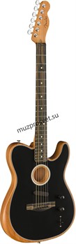 FENDER ACOUSTASONIC TELE BK W/ BAG E электроакустическая гитара, цвет черный, в комплекте чехол - фото 161863