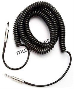 PLANET WAVES PW-CDG-30BK 30FT CS COILED INST CBL BK витой инструментальный кабель, 9.15 м, черный - фото 163007