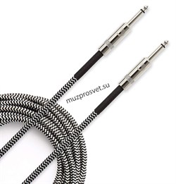 PLANET WAVES PW-BG-20BG 20FT CS BRAIDED INST CBL BK-GY инструментальный кабель, 6 м, цвет серый - фото 163037