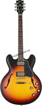 GIBSON 2019 ES-335 SATIN SUNSET BURST полуакустическая электрогитара, цвет санберст, в комплекте кейс - фото 165733