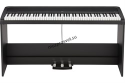 KORG B2SP BK цифровое пианино, взвешенная клавиатура, 12 тембров, стойка, педали и адаптер питания в комплекте, цвет черный - фото 166827