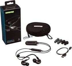 SHURE SE215-K+BT2-EFS беспроводные внутриканальные Bluetooth наушники с одним динамическим драйвером, прозрачные черные - фото 167190