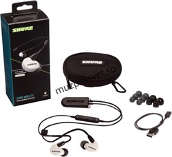 SHURE SE215SPE-W+BT2-EFS беспроводные внутриканальные Bluetooth наушники с одним динамическим драйвером, белые. - фото 167192