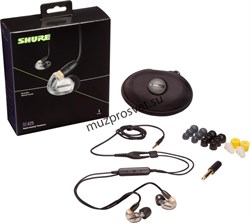 SHURE SE425-V+UNI-EFS внутриканальные наушники с двумя арматурными драйверами, цвет серебрянный. Кабель TRRS 3.5 мм - фото 167260