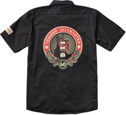 FENDER 60TH ANNIVERSSARY JAZZMASTER WORKSHIRT, рубашка с коротким рукавом, цвет чёрный, размер L - фото 167419