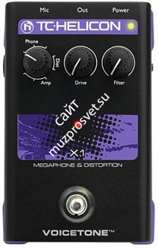 TC HELICON VoiceTone X1 напольная вокальная педаль эффекта искажения и фильтрации - фото 18669